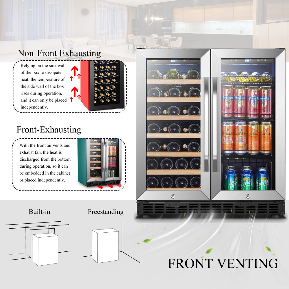 Front venting best sale beverage cooler